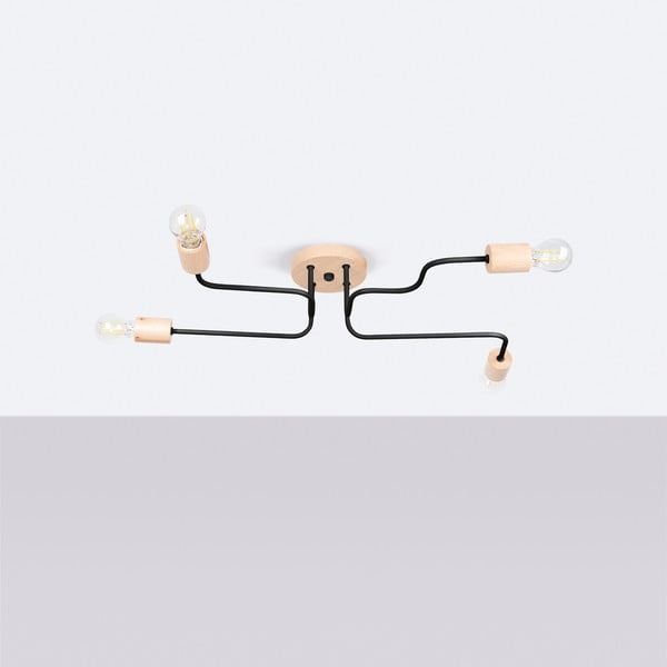 Plafonieră neagră/în culoare naturală 58x75 cm Dazzle – Sollux-image-2