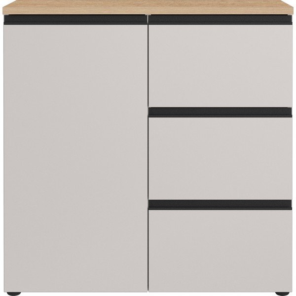 Comodă grej/în culoare naturală deschisă 90x91x41 cm Cormano – Germania-image-4