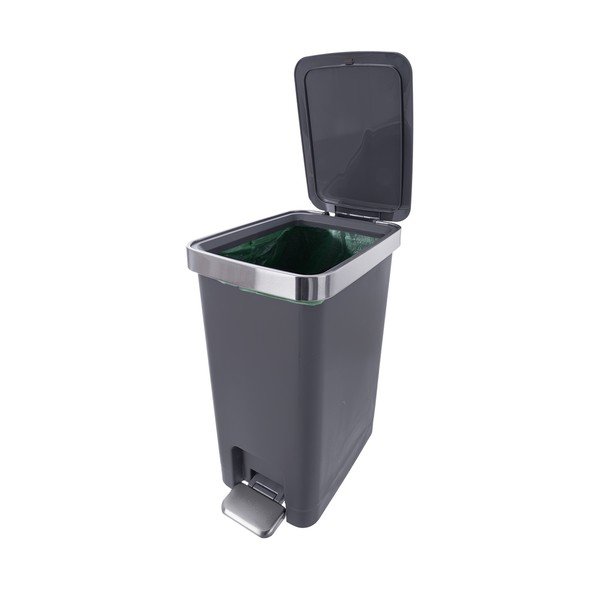 Coș de gunoi gri cu pedală din plastic 15 l Premier – Orion-image-2
