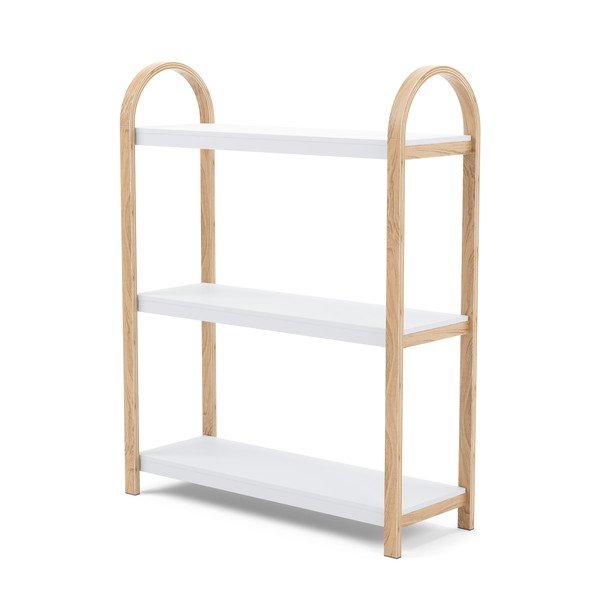 Etajeră albă/în culoare naturală cu aspect de lemn exotic 72x90 cm Bellwood – Umbra-image-3