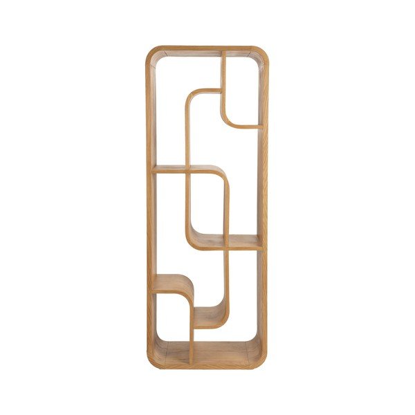 Bibliotecă în culoare naturală din lemn de stejar 60x160x35 cm Seven – Zuiver-image-2