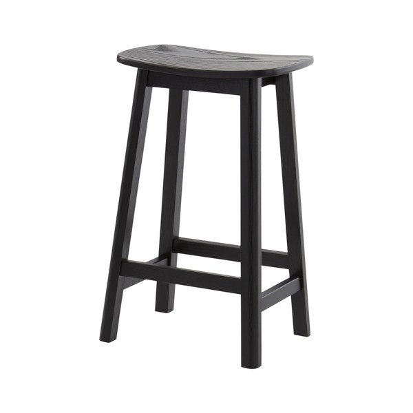 Scaun de bar negru din lemn de frasin (înălțime șezut 65 cm) Selene – Jotex-image-2