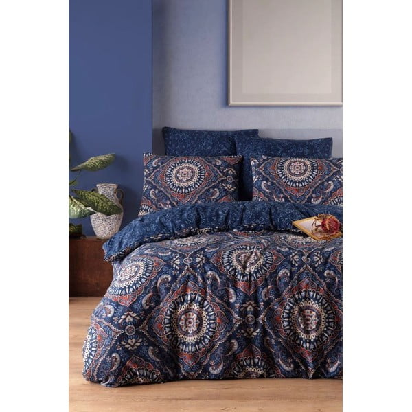 Lenjerie de pat albastru-închis pentru pat dublu/extinsă 200x220 cm – Mila Home