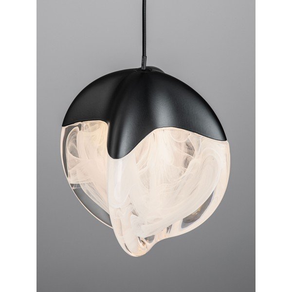 Lustră negru-mat LED cu intensitate reglabilă din aluminiu cu abajur din sticlă ø 12 cm Alicia – Nova Luce-image-2