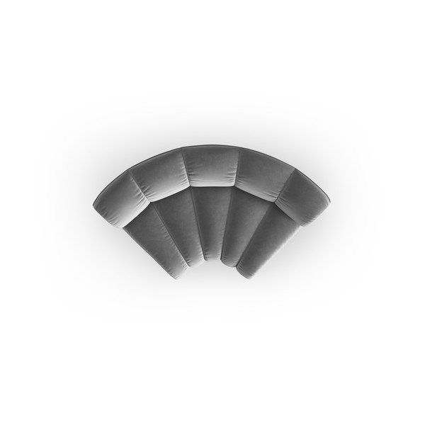 Modul pentru canapea modulară gri deschis cu tapițerie din catifea (cu colț variabil) Lupine – Micadoni -image-2