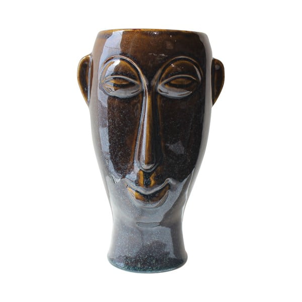 Vază din porțelan PT LIVING Mask, înălțime 27,2 cm, maro închis