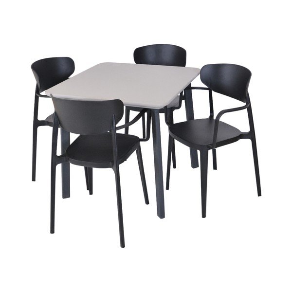 Scaun de grădină negru din plastic Mare – Rojaplast-image-2