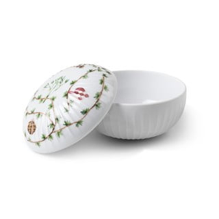 Recipient alb de dulciuri din porțelan cu model de Căciun Kähler Design Hammershøi
