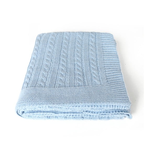 Pătură din amestec de bumbac pentru copii Homemania Decor Lexie, 90 x 90 cm, albastru deschis