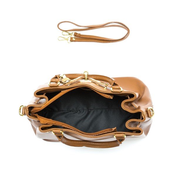 Geantă din piele Isabella Rhea no. 183, maro cognac-image-4