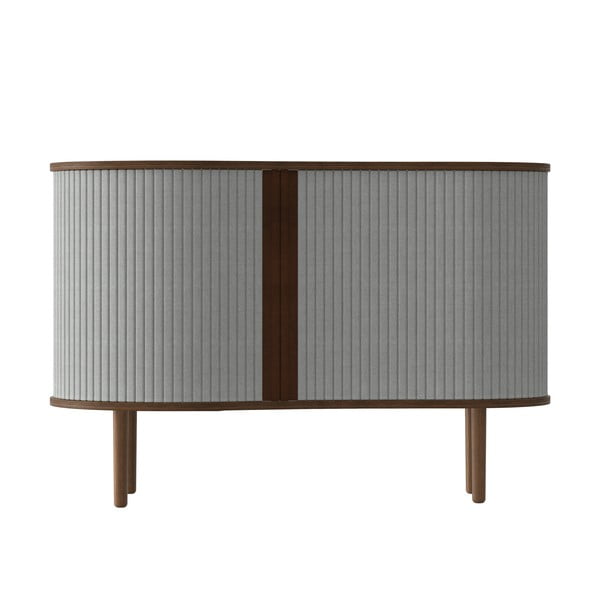 Comodă gri/maro joasă cu aspect de lemn de stejar cu ușă glisantă 100x67 cm Audacious – UMAGE-image-3