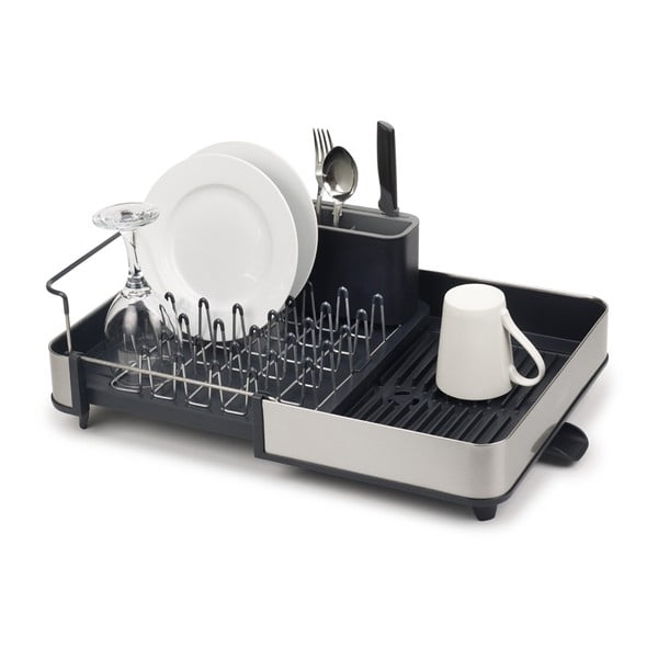 Scurgător de vase gri închis ajustabil din oțel inoxidabil 36x32 cm Extend Steel – Joseph Joseph-image-4