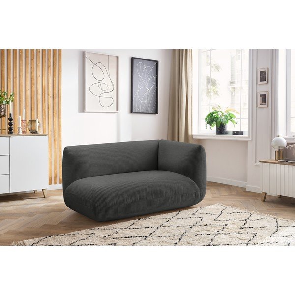 Modul pentru canapea gri cu tapițerie din catifea reiată  (cu colț pe partea dreaptă) Lecomte – Bobochic Paris-image-1