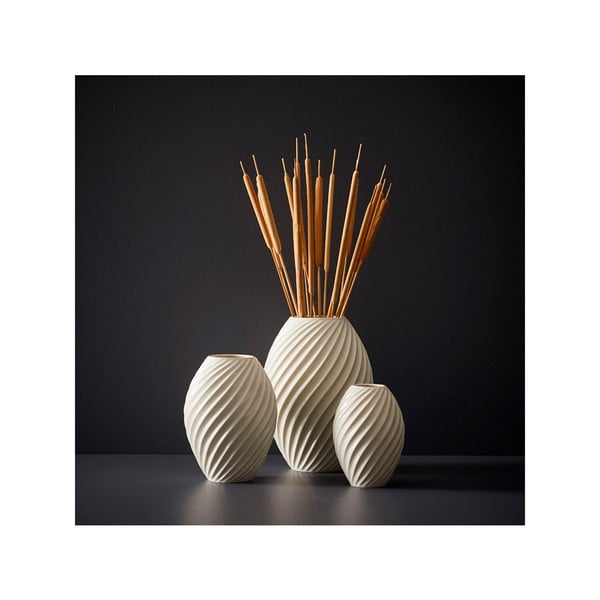 Vază din porțelan Morsø River, înălțime 16 cm, alb-image-1