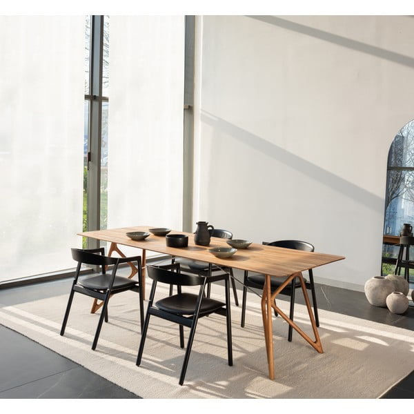 Scaun din lemn masiv de stejar Gazzda Muna, gri-image-2