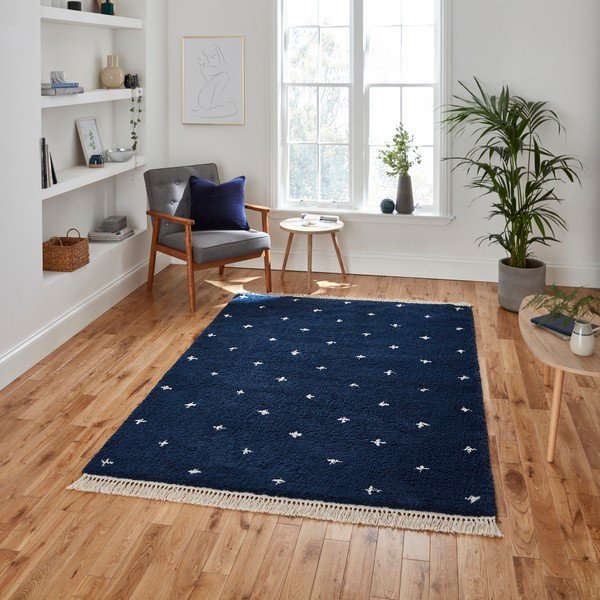 Covor Think Rugs Boho Dots, 160 x 220 cm, albastru-image-1