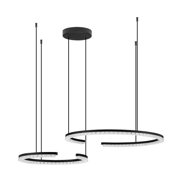 Lustră negru-mat LED cu intensitate reglabilă din aluminiu Greamy – Nova Luce
