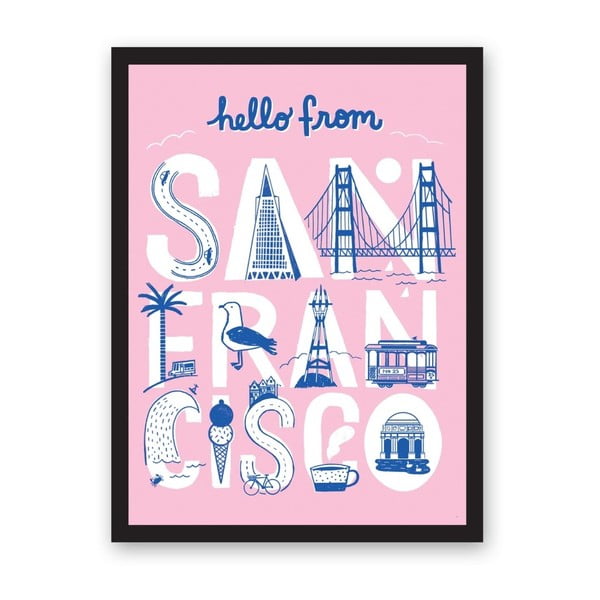 Poster Ohh Deer Hello From San Francisco, 29,7 x 42 cm
