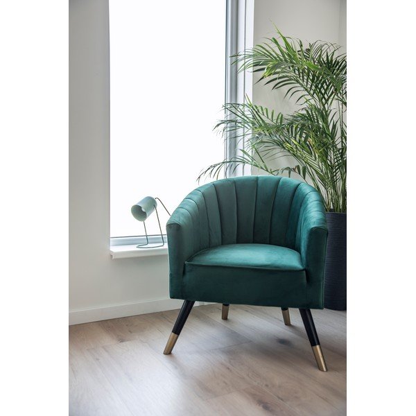 Fotoliu din catifea Leitmotiv Royal, verde închis-image-2