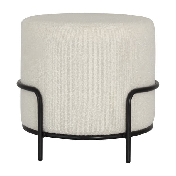 Taburet alb cu tapițerie din stofă bouclé Carl – Tenzo-image-3