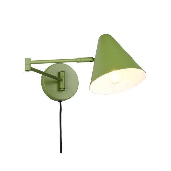 Aplică de perete verde cu structură flexibilă cu alimentare la priză ø 15 cm Cosima – Trio-image-3