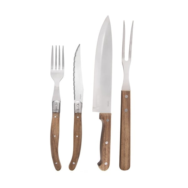 Tacâmuri argintii/în culoare naturală din oțel inoxidabil 15 buc. – Orion-image-2