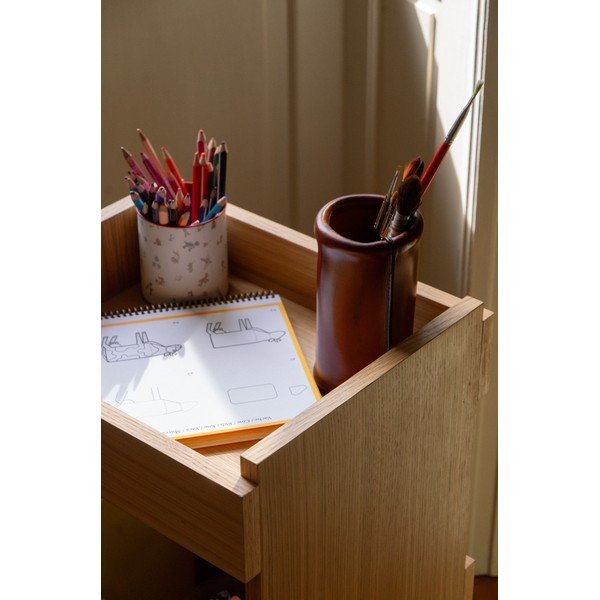 Măsuță de servire cu roți cu aspect de lemn de stejar 35x40 cm Forma – Hübsch-image-4