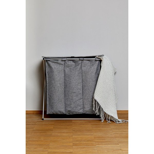 Coș pentru rufe cu 3 compartimente Wenko Trio, gri, 118 l-image-1