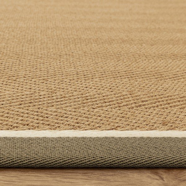 Covor kaki/în culoare naturală reversibil, țesut manual din iută 240x340 cm Bordo Herringbone Khaki – Asiatic Carpets-image-2