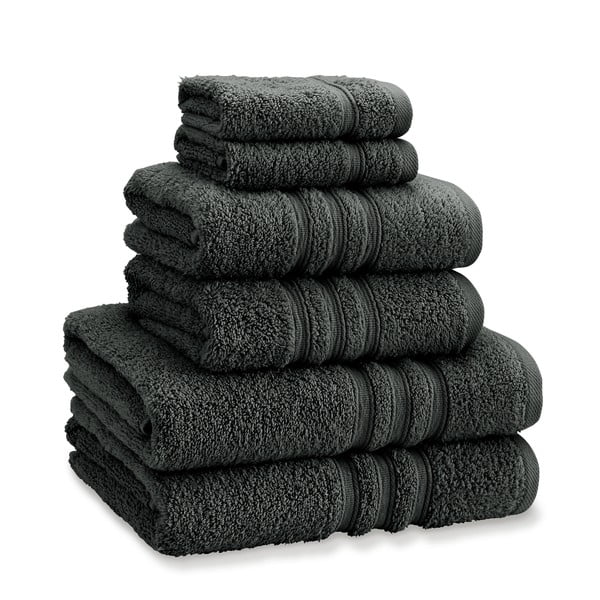 Prosoape de baie gri-închis 6 buc. din bumbac din frotir Zero Twist – Catherine Lansfield