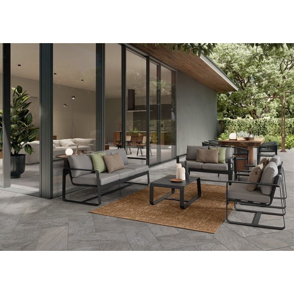 Fotoliu de grădină gri din metal Merrigan   – Bizzotto-image-1