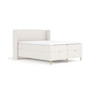 Pat boxspring crem cu spațiu de depozitare 160x200 cm Monpelli – Maison de Rêve