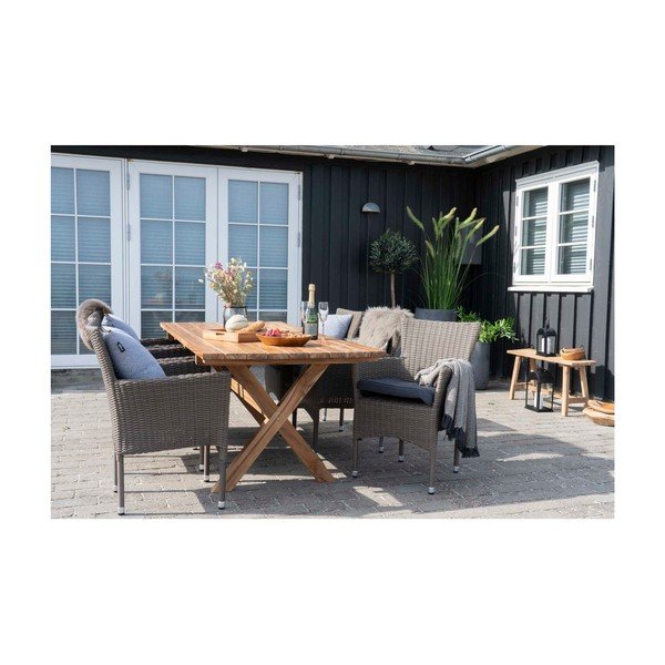 Pătură din bumbac House Nordic Cort, 170 x 130 cm, alb-negru-image-2