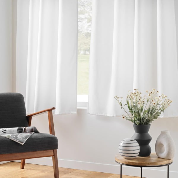 Draperie albă termoizolantă din microfibră 135x180 cm Micropolar – douceur d'intérieur-image-1