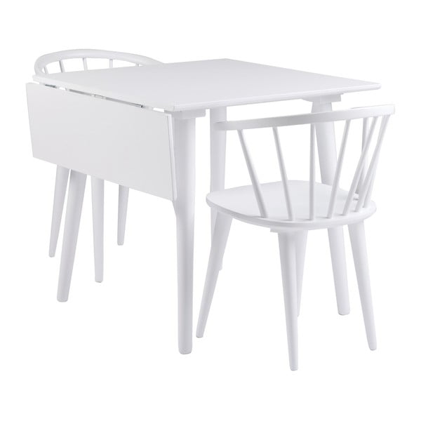 Scaun de dining din lemn de arbore de cauciuc Rowico Carmen, alb-image-3