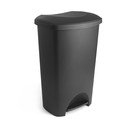 Coș de gunoi negru cu pedală din plastic 50 l – Addis