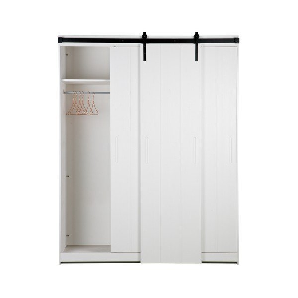 Dulap cu uși glisante WOOOD Luuk, alb-image-4