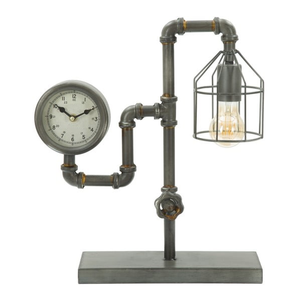 Veioză cu ceas Mauro Ferretti Industry Clock, 38,5 x 43,2 cm