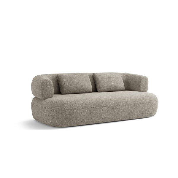 Canapea gri deschis cu tapițerie din țesătură bouclé 178 cm Jenny – Micadoni Home-image-2