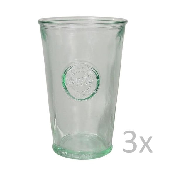 Set 3 pahare din sticlă reciclată Ego Dkor Authentic