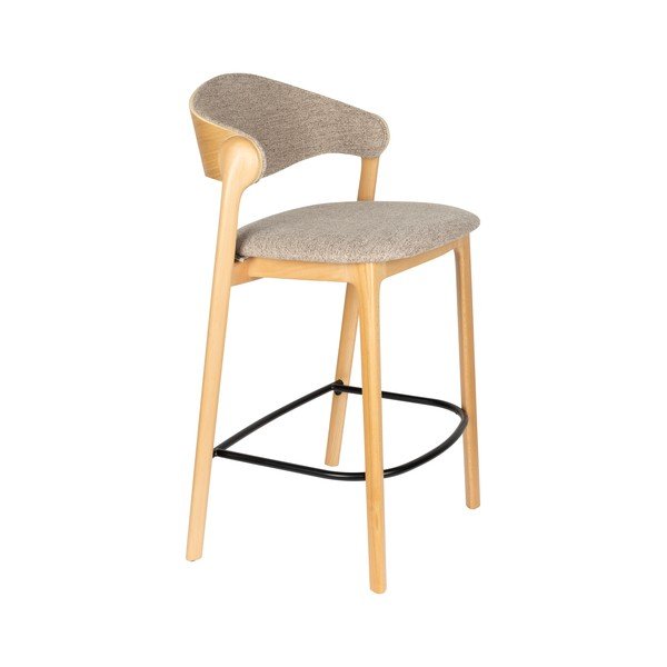 Scaun de bar grej tapițat Babington – Dutchbone
