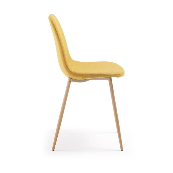 Scaun dining Kave Home Lissy, galben muştar-image-2