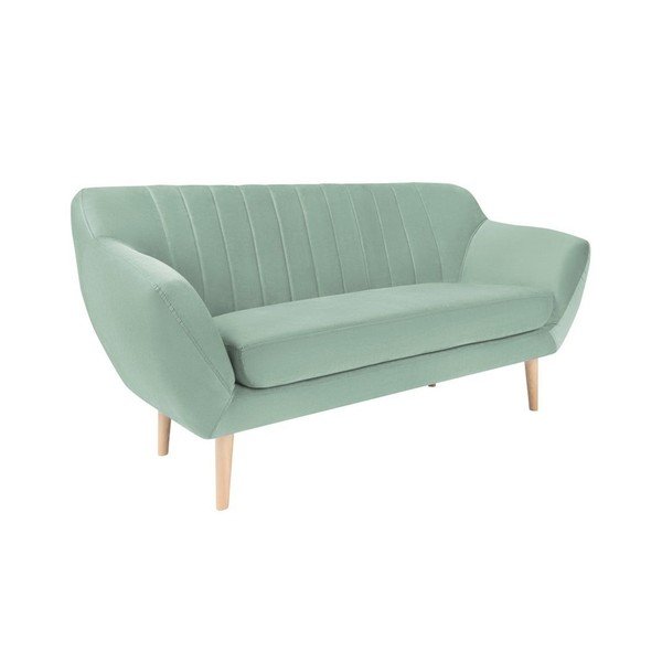 Canapea cu tapițerie din catifea Mazzini Sofas Sardaigne, 158 cm, verde mentol-image-2