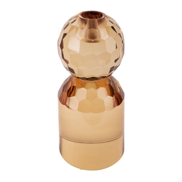 Sfeșnic din sticlă bej și galben Crystal Art - PT LIVING-image-1