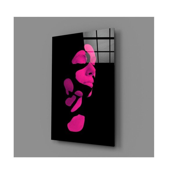 Tablou din sticlă Insigne Fragmented Pink-image-4