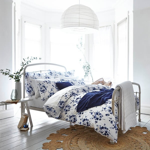 Lenjerie de pat Bianca Spring Cotton, 200 x 200 cm, albastră