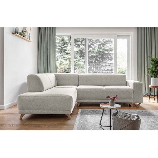 Colțar bej extensibil/cu spațiu de depozitare (cu colț pe partea stângă/în formă de ”L”) Classy Sophie – Miuform-image-1