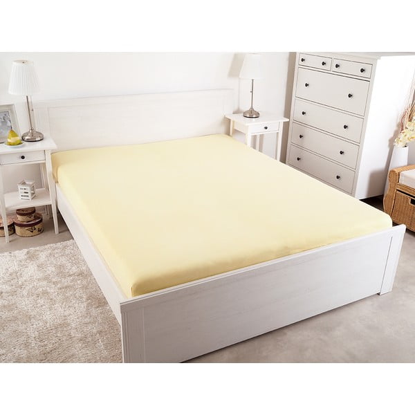 Cearceaf galben cu elastic 140x200 cm – B.E.S.-image-2