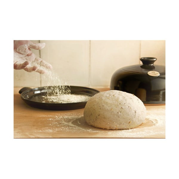 Formă rotundă din ceramică pentru copt pâine Emile Henry, negru-image-2