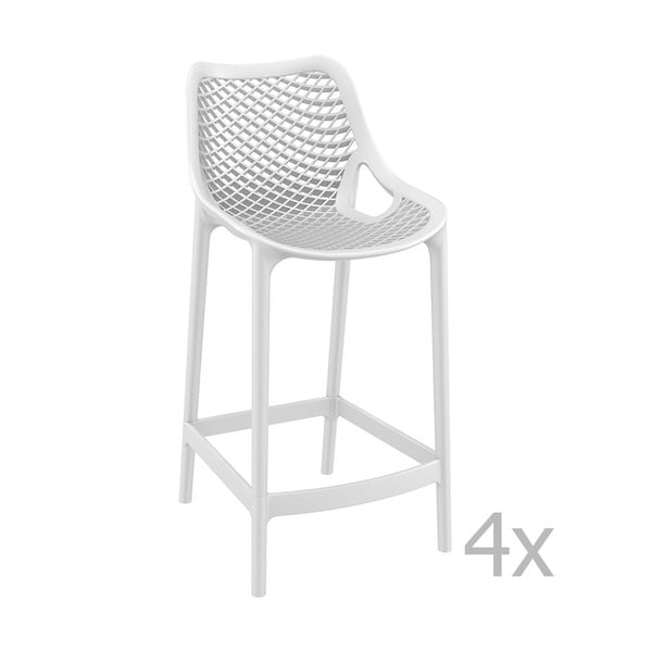 Set 4 scaune bar Resol Grid, înălțime 65 cm, alb